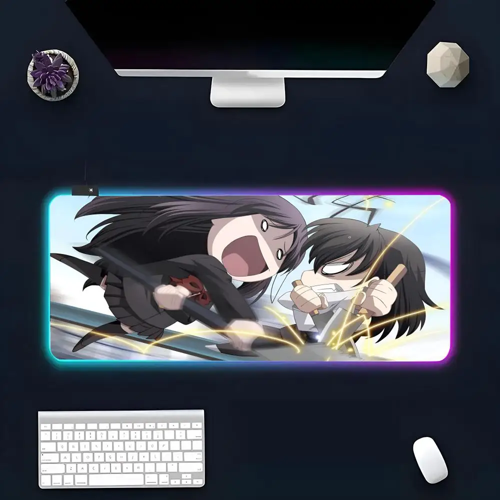 Imagem -05 - Anime Jogo Rgb Brilho Mousepad S-escola Dias K-kokoha Sekai Custom pc Table Mat Game Player Dedicado Led Personality Picture