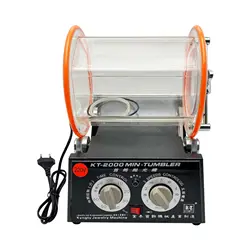 KT-2000 Jewelry Polisher Tumbler 5Kg Capacity Mini Rotary Tumbler Machine with Timer Jewelry Polisher Finisher for Jewelry Stone