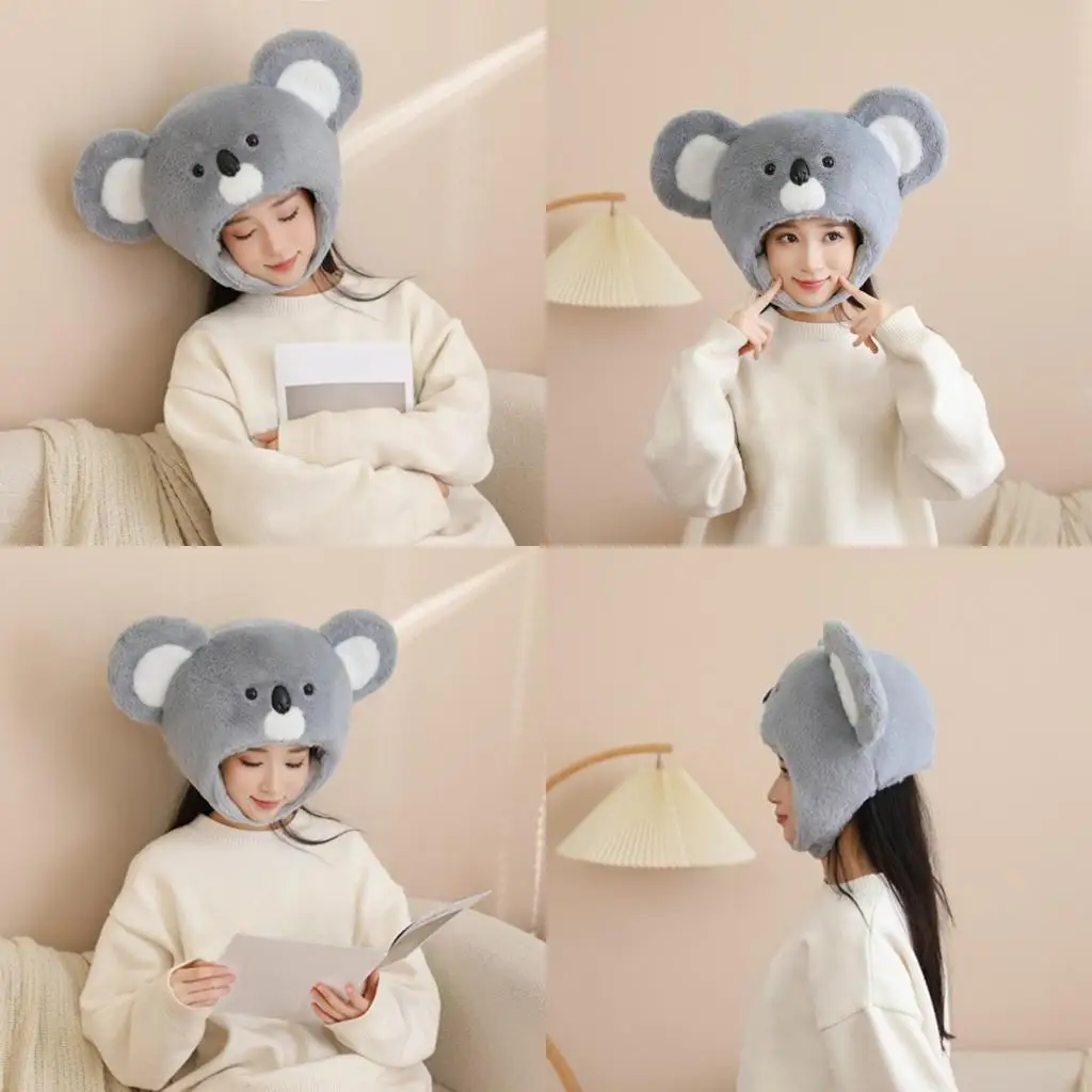 

B95F Koala Furry Hat Hategear Fun Halloween Costume Accessories Pare Photo Props Cosplay Masquerades костюм