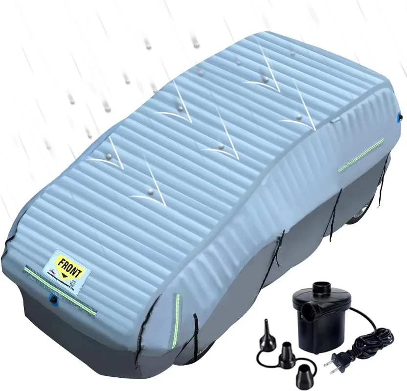 

China Patented Inflatable Hail Protector Car Cover for Sedans Suv Anti-Hail Car Cover Between 106"-172''