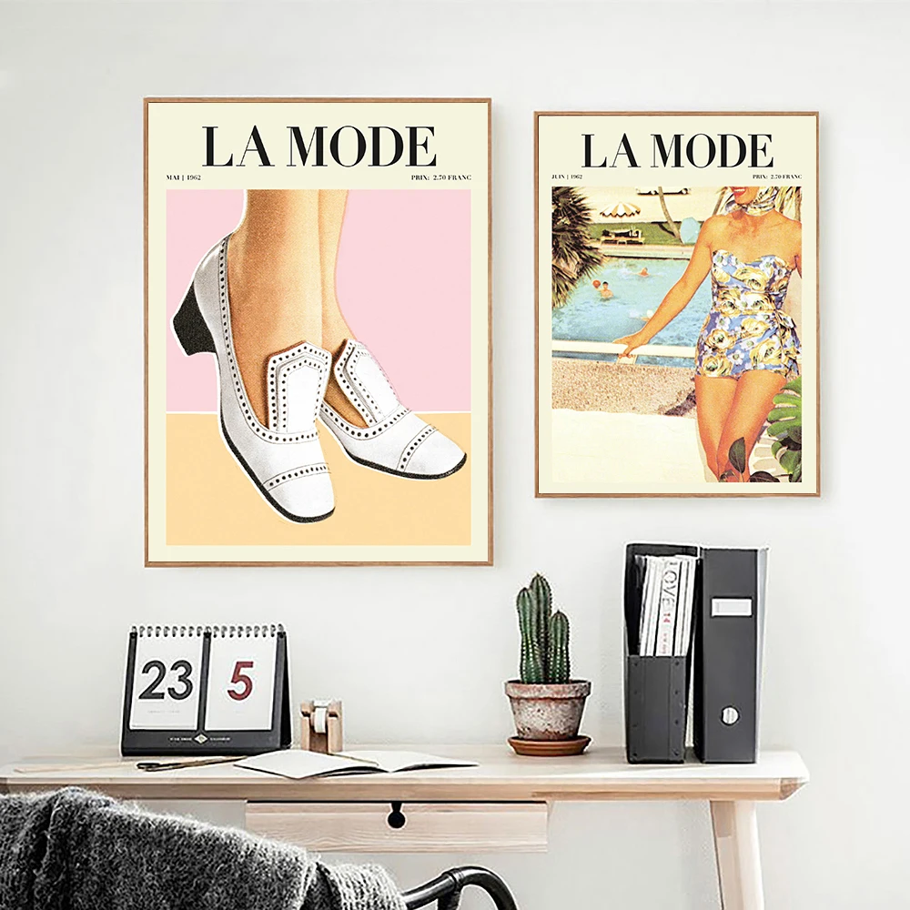 Mode Hat Dresses Swimsuit Shoes Poster Decoration Pictures Home Decor Modern Fashion Canvas Nordic Wall Art Print Painting