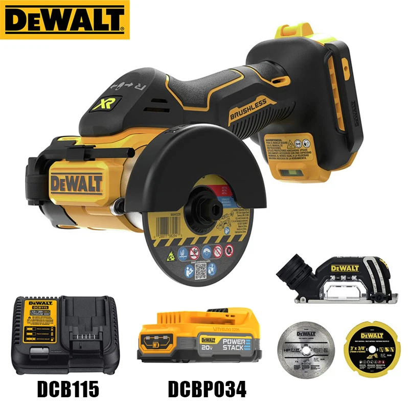 

DEWALT 20V Brushless Angle Grinder DCS438 Small Cutting Machine 76mm Mnin Saw for Metal, Wood, Water, Plastic Pipe and Tile