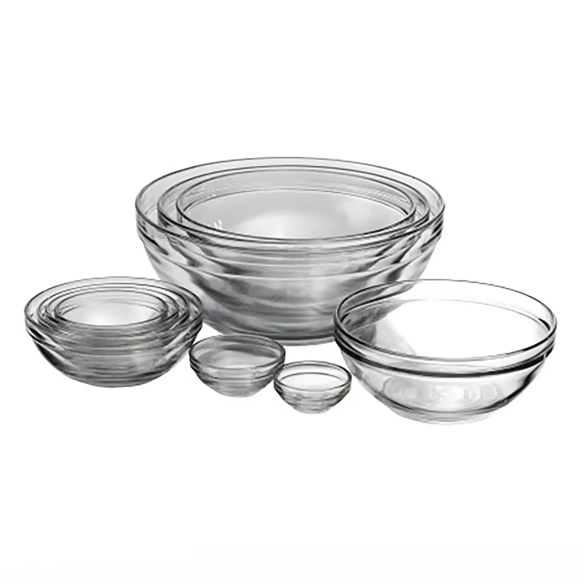 Glass Mixing Bowls 10 Piece Set  Tempered-tough*glass enhances stability and durability to withstand kitchen stresses