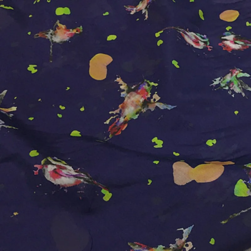 

3Meter Abstract Ink Wind Silk Cotton Fabric MulberrySilk Cotton Blended Thin Soft Clothing Dress Summer Textile Sewing