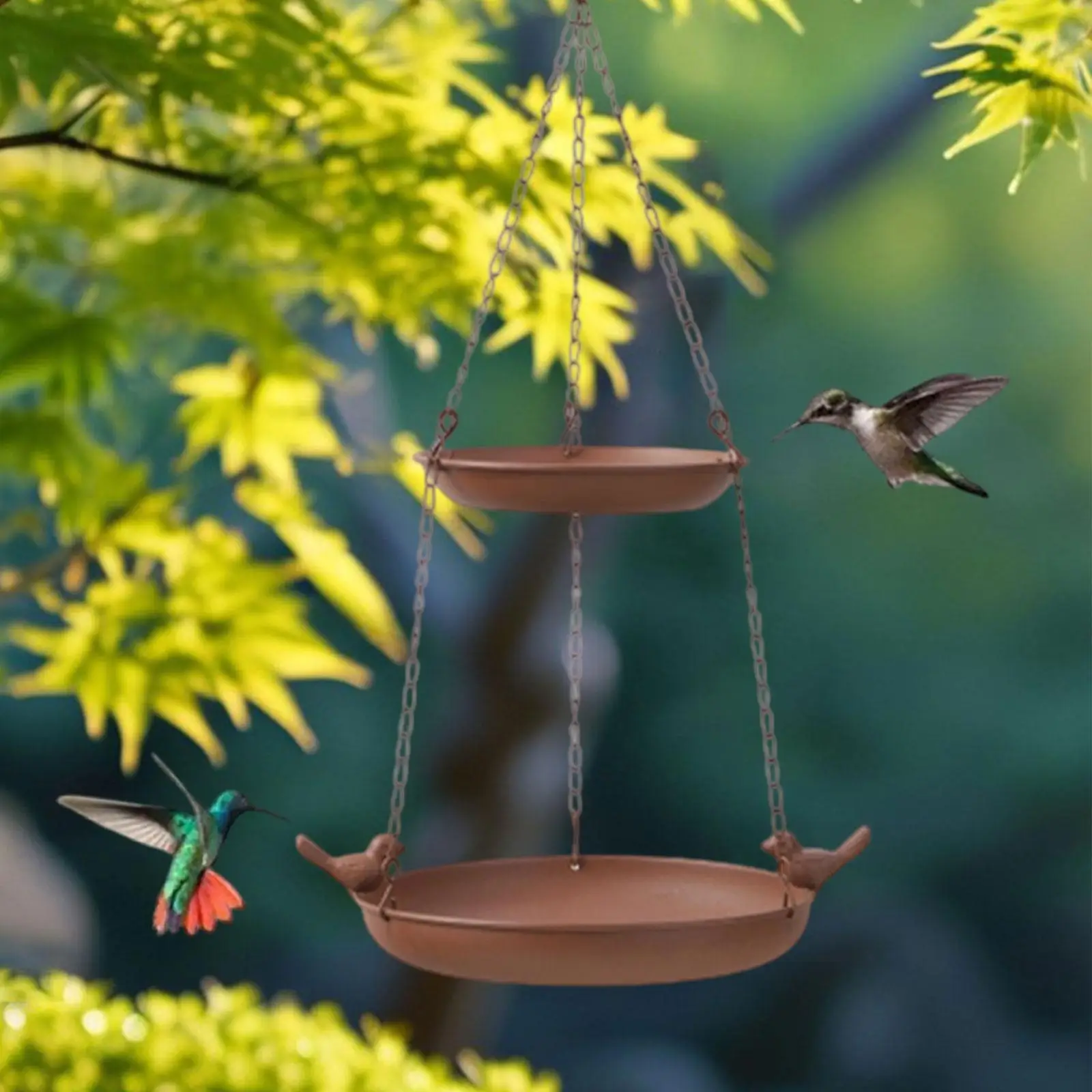 

Hanging Bird Bath for Outdoor 2 Tier Bird Feeder Housewarming Gift Garden Decoration for Porch Lawn Hallway Pathway Backyard