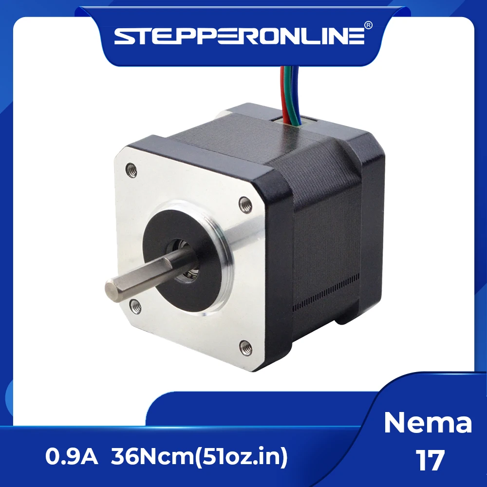 STEPPERONLINE Nema17 Stepper Motor 0.9 Degree 42 Motor 36Ncm 0.9A 42*40mm 4-lead for DIY 3D Printer CNC Robot