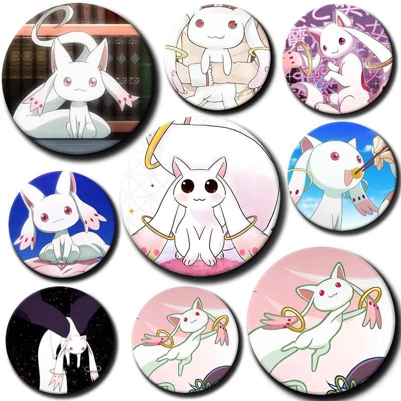 

58mm Cartoon Character Kyubey Button Pin Anime Role Kyubey Brooch Creative Badge for Backpack Clothes Decoration Gift