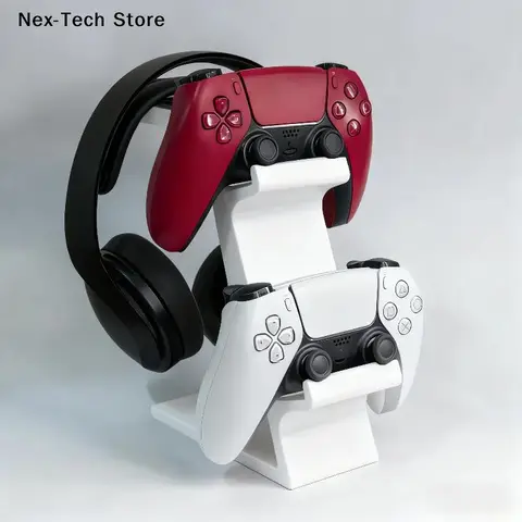 [NT]3-in-1 Controller Stand With Gaming Organizer Headset Holder For 2 Gamepads & 1 Headphone Non-Charging Desktop Dock[NT]