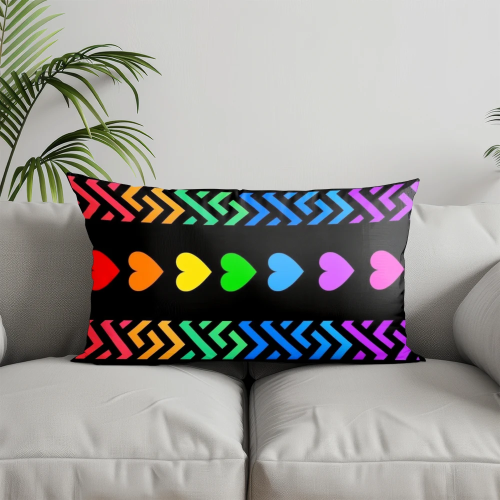 Home Decor Colorful Geometric & Animal Print Suitable For Sofa Bedroom Car Pillow Cover Cushion Rectangular Back Cushion