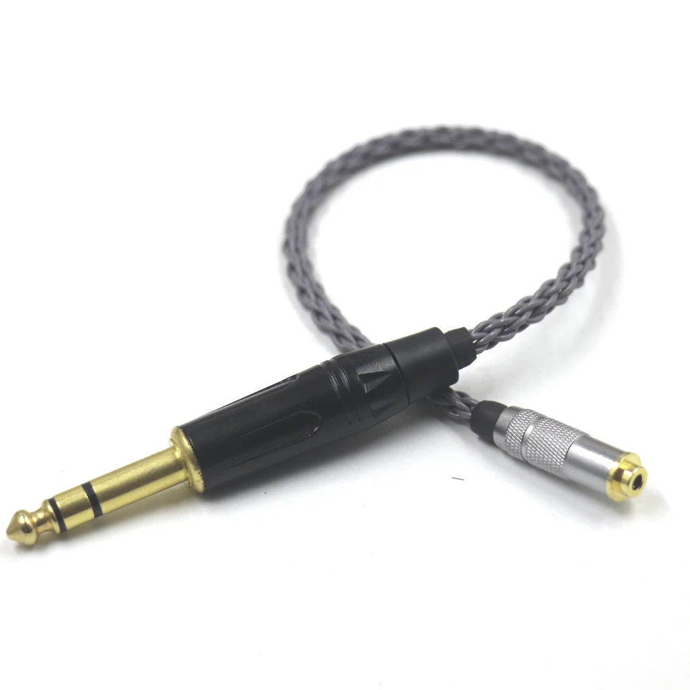 TRS 오디오 어댑터 케이블, 밸런스드 커넥터, 실버 도금, 8 코어 7N, 6.35mm, 1/4 수-2.5mm, 6.35mm-2.5mm