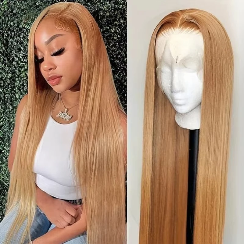 Varlea 27 Straight Hd Lace Frontal Wig 13x6 13x4 Straight Wig Honey Blonde Wig Human Hair Perruque Blonde Brazilian For Women