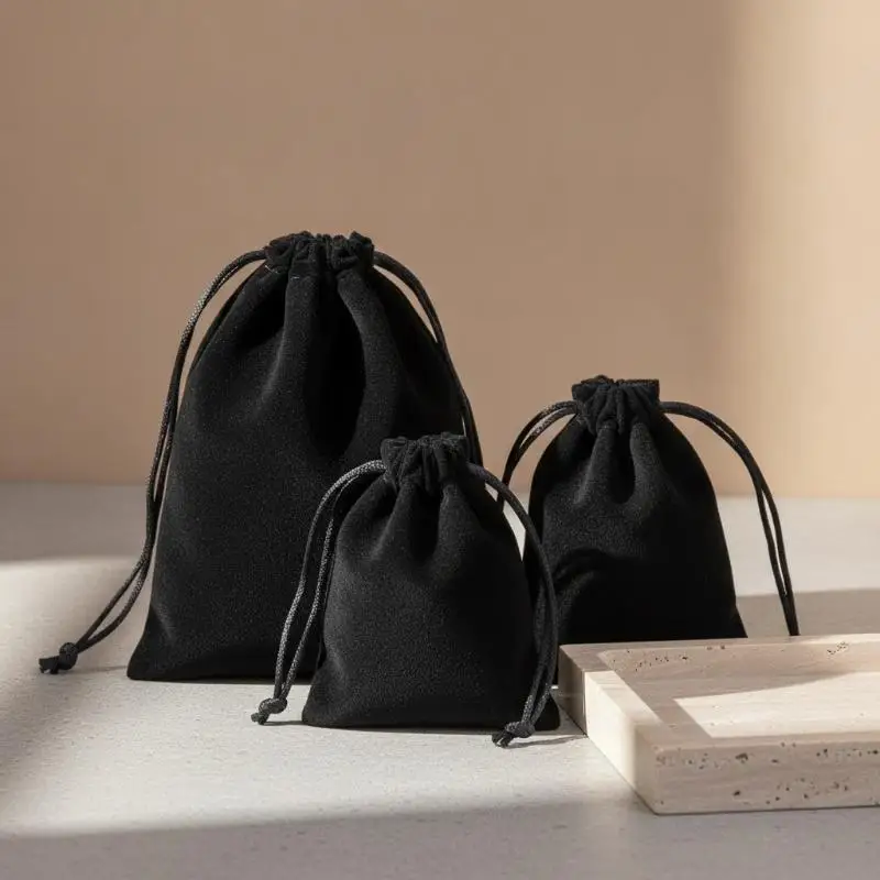Handmade Velvet Drawstring Bags 10PCS Soft Satin Jewelry Pouches Durable Wedding Favor Bags for DIY Craft Packaging