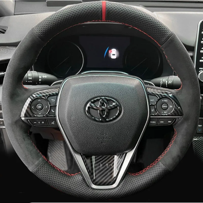 

Hand-stitched Anti-Slip genuine leather suede Sporty style Car Steering Wheel Cover For Toyota RAV4 2019 Avalon Camry 2018-2020