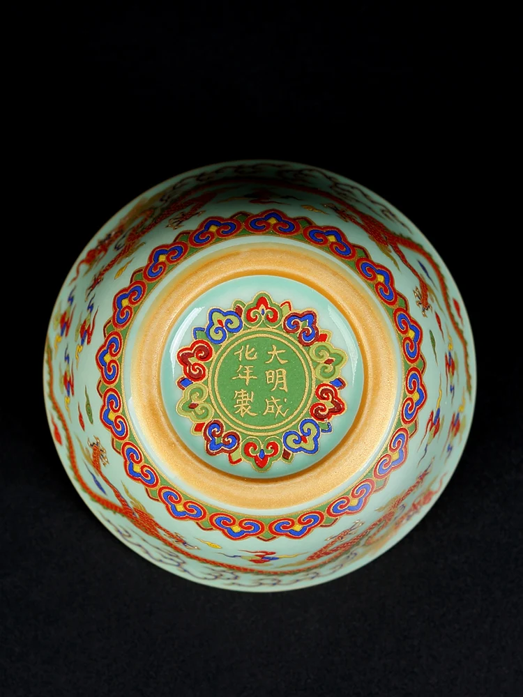 Enamel Color Master Cup Dragon And Phoenix Single CupPalace Style Retro Tea Cup Ceramic Tea Cup Gold Painted Cup