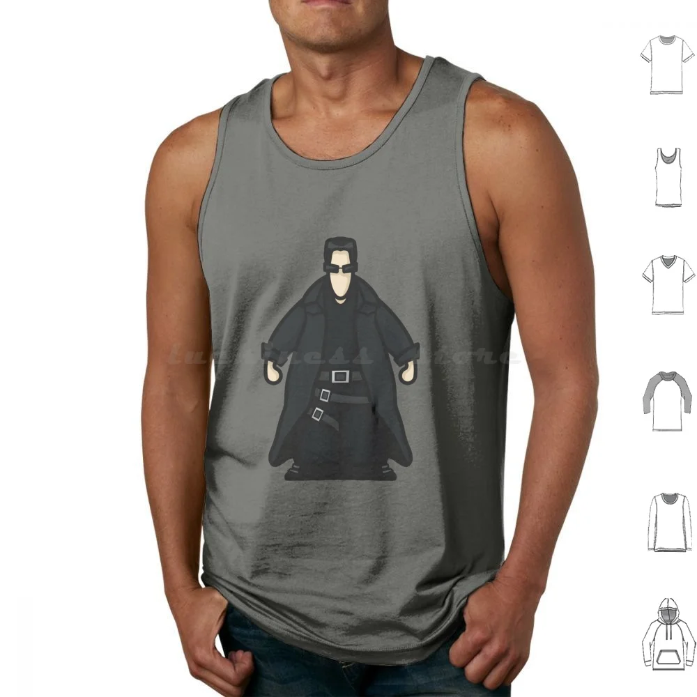 Neo ( 1999 Ver. ) Tank Tops Vest Sleeveless Neo Matrix Keanu Reeves Movie Film Iconic The Matrix Wachowski Fan Art Osfa Matrix