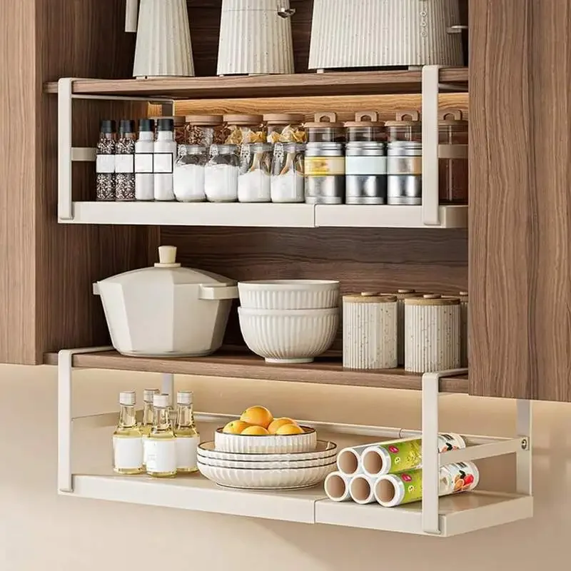 Pull Out Under Cabinet Shelf, Hanging Shelf Shelf, Storage Basket Organizer, Metal Shelf Under Desk