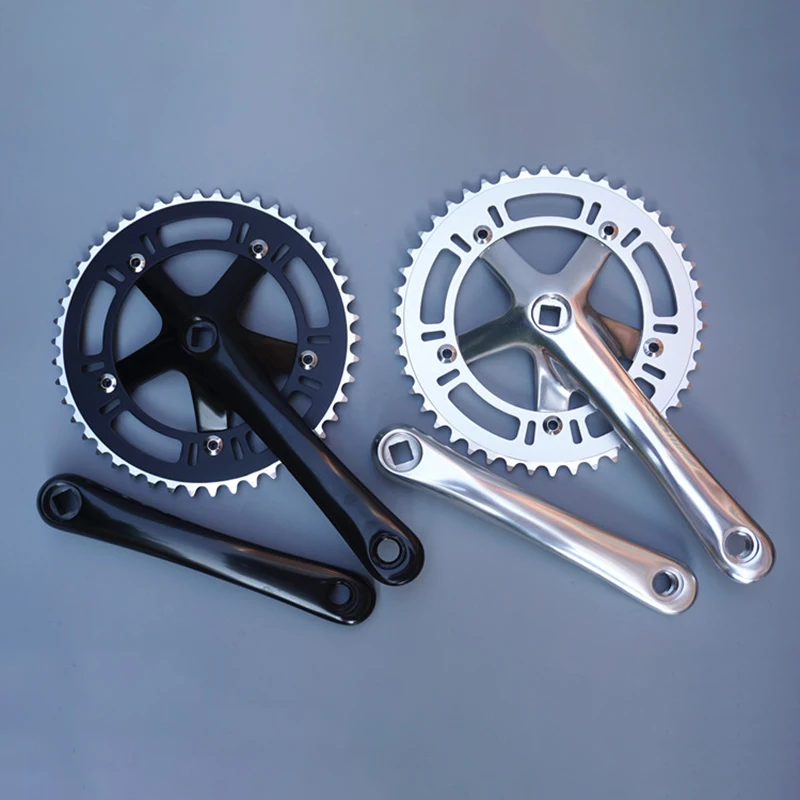 Bike Crankset Single Speed Bicycle 46T Chainwheel 130mm BCD 170mm Crank Aluminum Alloy Fixed Gear Fixie Cycling Parts