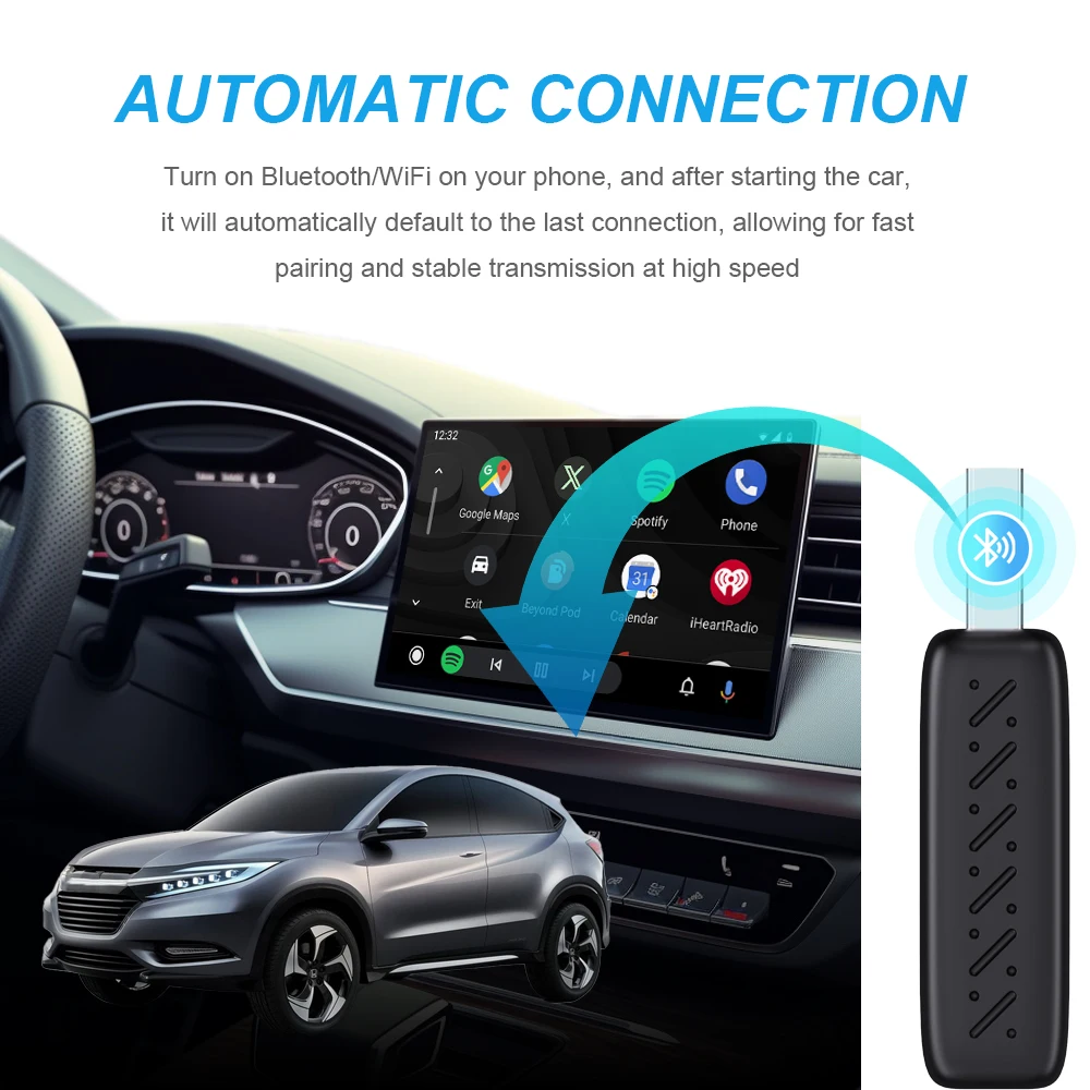 XUDA Wireless Carplay อะแดปเตอร์ Android Auto Smart Dongle 2in1 สําหรับ Audi A3 A4 A5 A6 A7 A8 Q3 Q4 Q5 Q6 Q7 Q8 S4 S5 S6 RS4 RS5 RS6