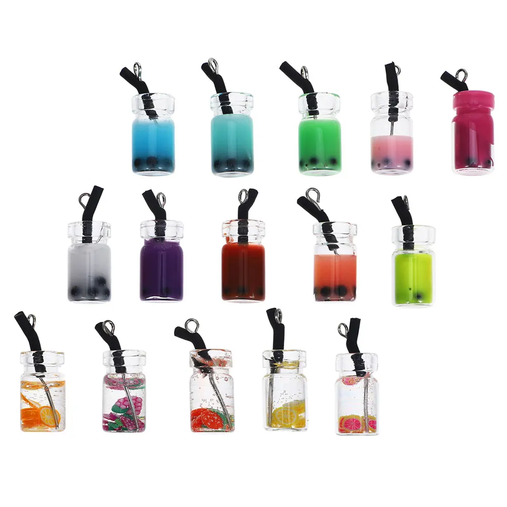 

18 Pcs Simulated Ice Cream Drink Decor Earring Charms Shaped Cups Accessories Mini Drink Cup Charms Diy Jewelry Making