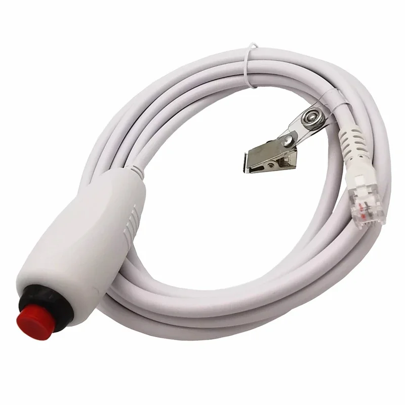 Red Nurse Call Cable, Universal Replacement 6P4C Push Cord with Handle and 9.8ft Cable Length