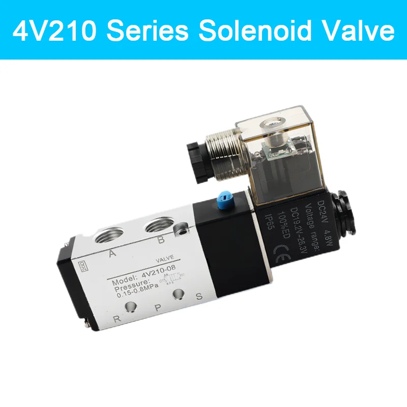 Airtac Type 4V210-08 Solenoid Valve Single 2-position 5-way Pneumatic Solenoid Valve AC110V AC220V AC380V DC12V DC24V