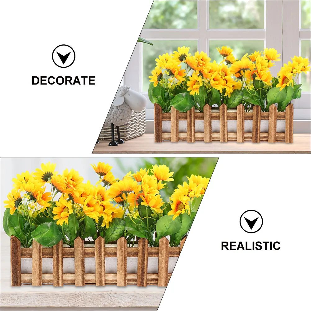 

Artificial Flower Decoration Realistic Sunflower Bonsai Vibrant Color Desktop Bookshelf Windowsill Natural Atmosphere