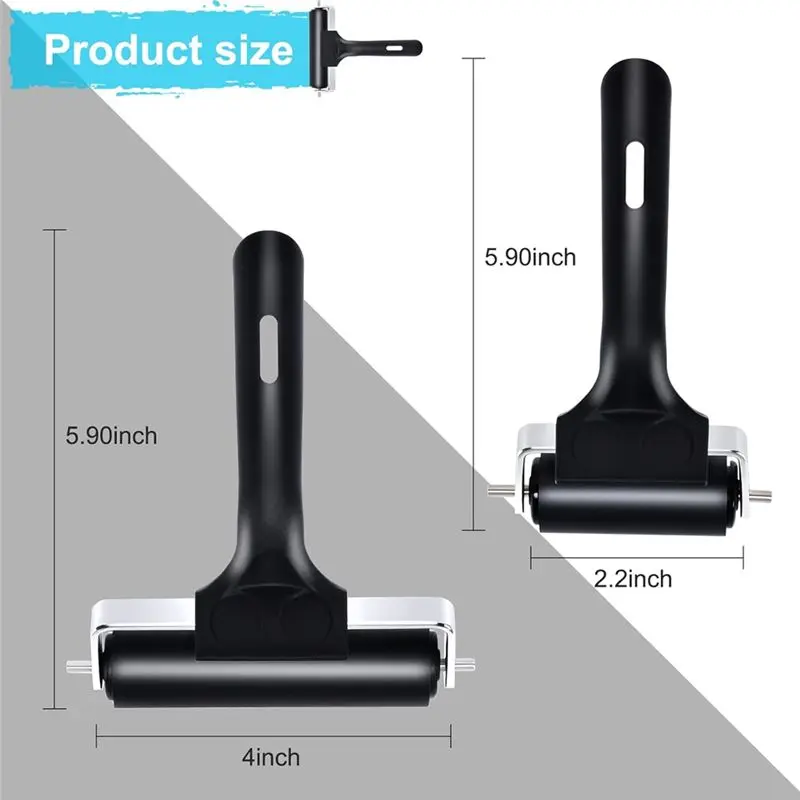 ABVG-For Printmaking, Ink Printing,Gluing Application, Stamping, Wallpaper- Hard Rubber Brayer Rollers(4 Inch And 2.2 Inch), 2 P