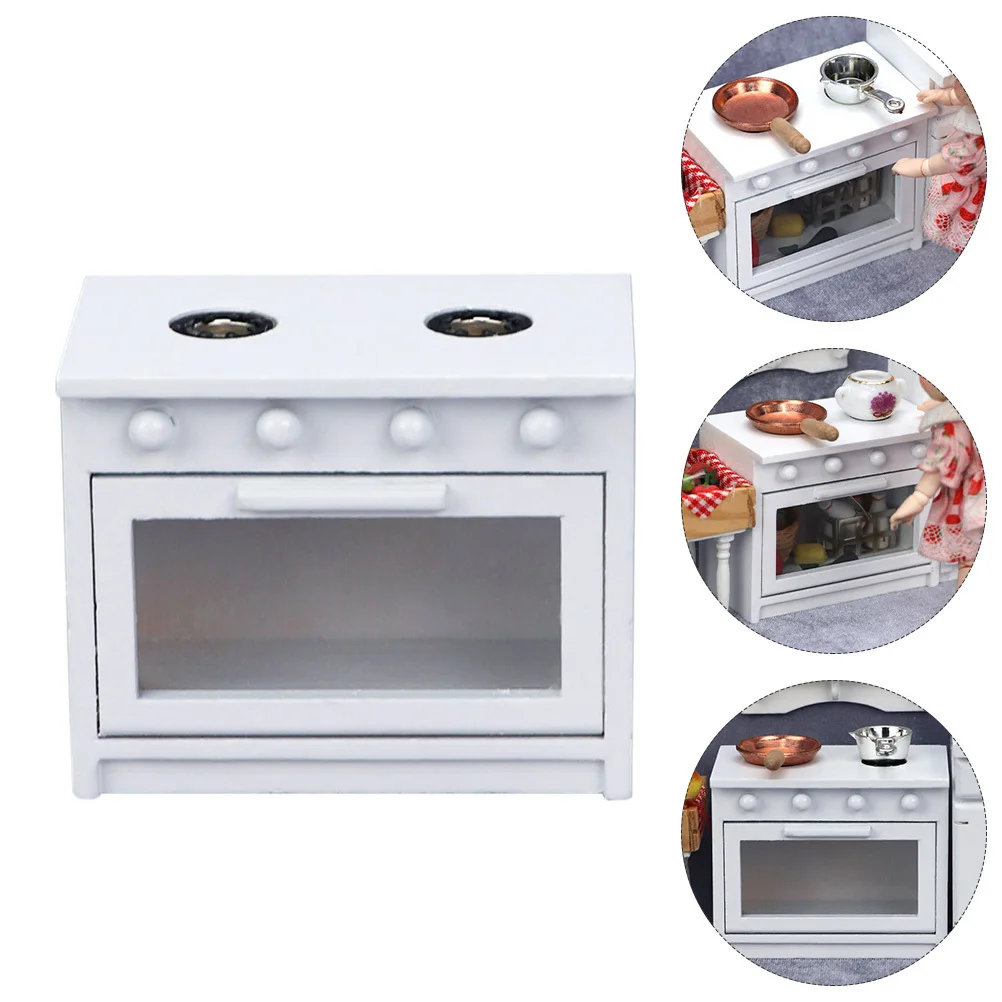 1 st Mini Gasfornuis Houten Gesimuleerde Keuken Voor Kinderen Fantasiespel Poppenhuis Koken Accessoire Compact Miniatuur Kachel Meubels
