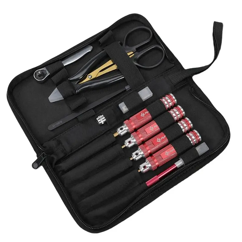 ABXE-RC FPV Tool Kit Mini Ratchet Socket Prop Car Repair Frame Model 27 Pieces Crossing Aircraft Model Repair Tool Set