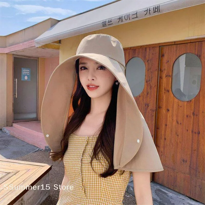 【R】Fashion Sun Protection Quick-Drying Sun Hat With Large Brim Shawl Fisherman Hat For Women