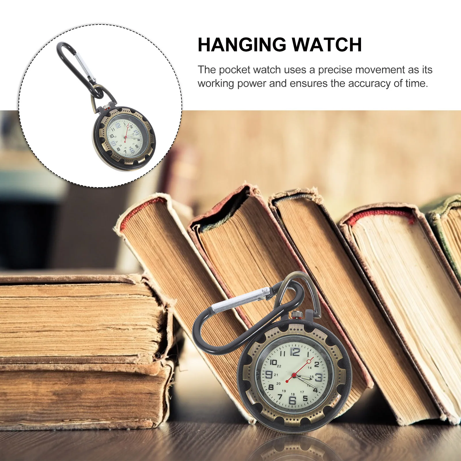 Premium Mountaineering Carabiner Pocket Watch For Backpackers Durable Outdoor Hiking Hanging Watch Travel Keychain Accessory