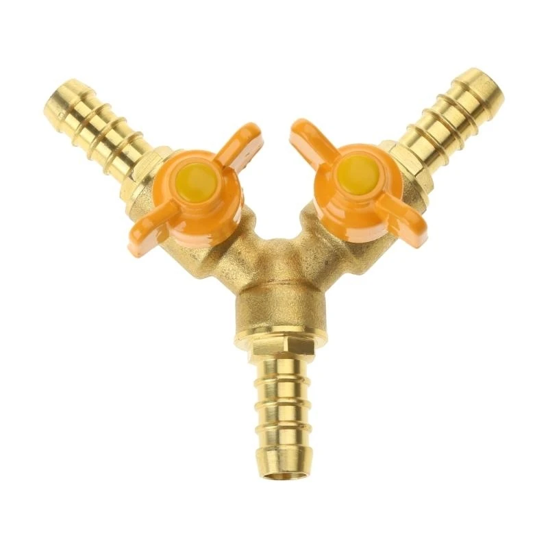 

652F Upgraded 3 Way Hose Connector Y Shaped Brass Connector Versatile Metal Connector Easy Installation for Garden Watering