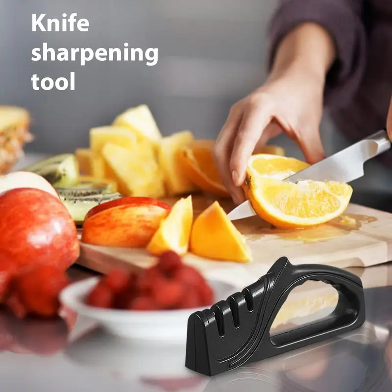 Kitchen 3-Segment Knife Sharpener Household Multi-Functional Sharpener Professional Kitchen Grinder Coated Blades Kitchen Tool