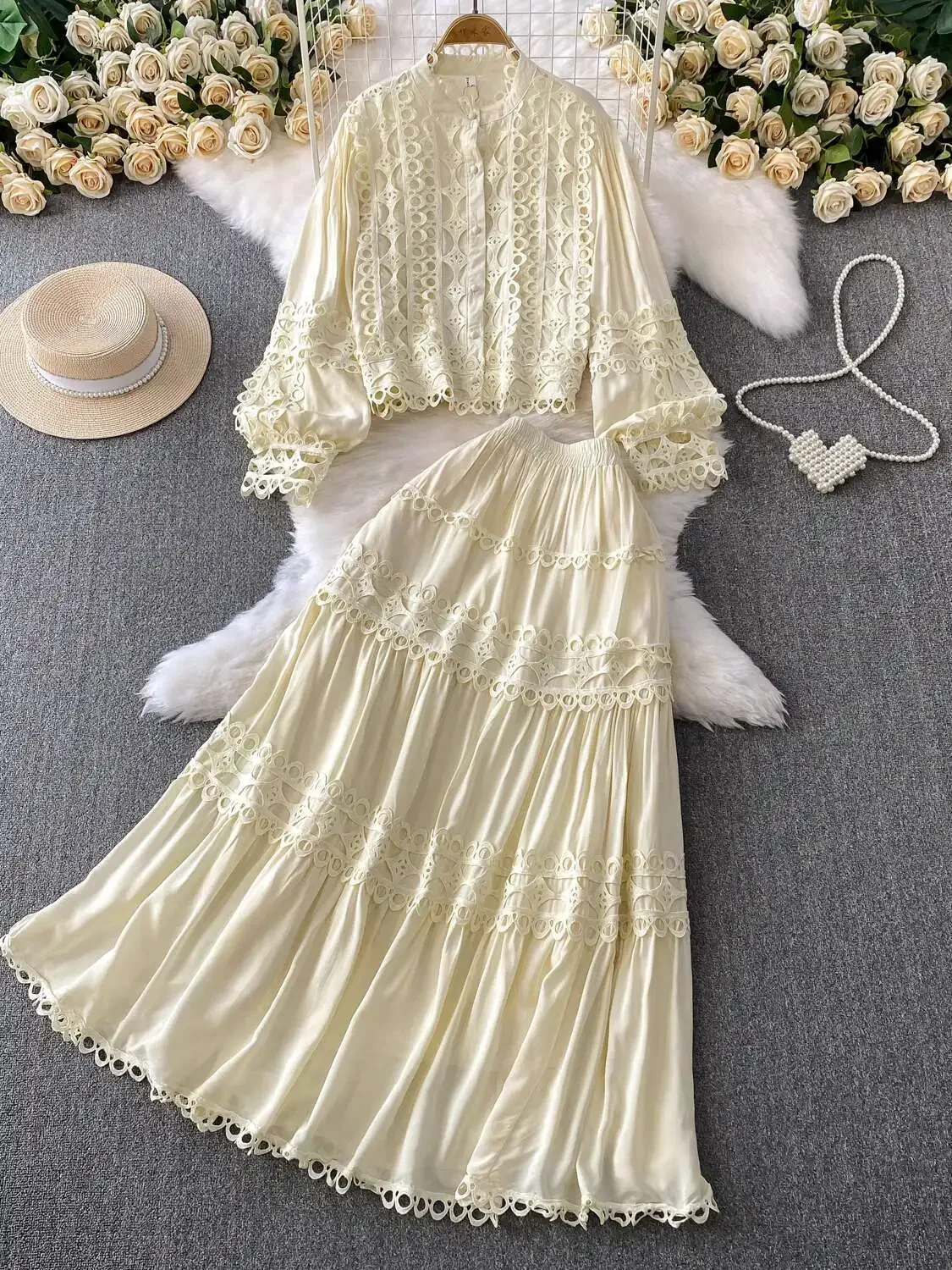 black ball gown dress long sleeve Long-Sleeve Beaded Long Formal Dress