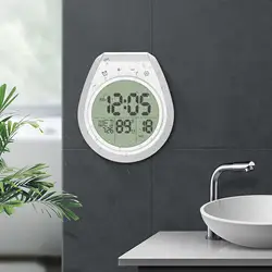Digital Shower Clock 12/24 Hour Format Water Resistant Temperature with Shatterproof Large LCD Display Bathroom Clock Wall