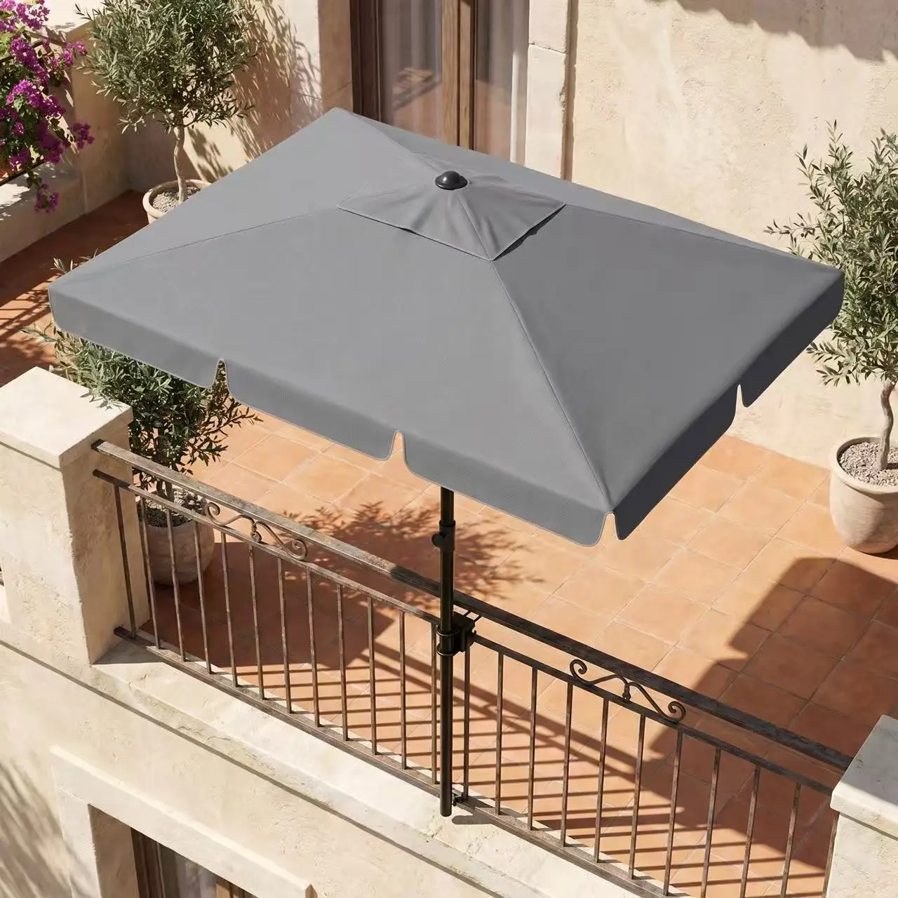 HAUSPROFI Parasol Rectangulaire d'Extérieur | Parasol Cantilever pour Patio | Parasol de Plage pour Balcon | Protection Solaire UPF 50 | Hauteur Réglable | Imperméable | Pour Protection Solaire