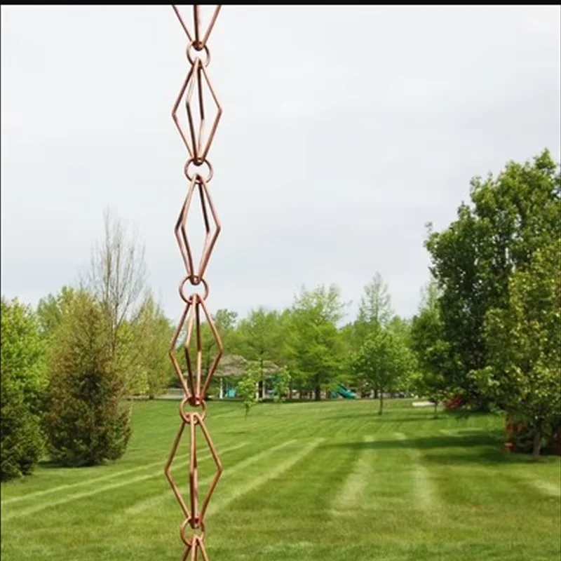 Picture 3: 2.6m Copper Diamond Ring Falling Water Rain Chain Copper Rain Bell Drainage Chain