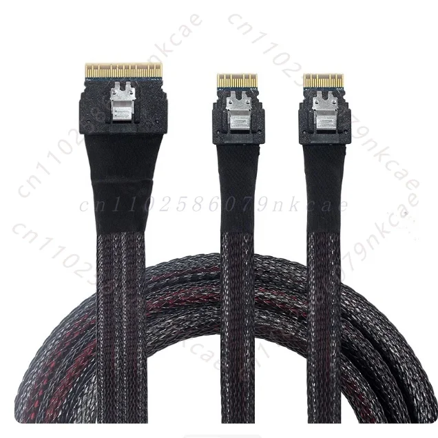 For Luxshare SFF-8654 8i to 4i x2 Splitter Cable Slim SAS 4.0 NVMe U.2 Server Motherboard Backplane for Inspur