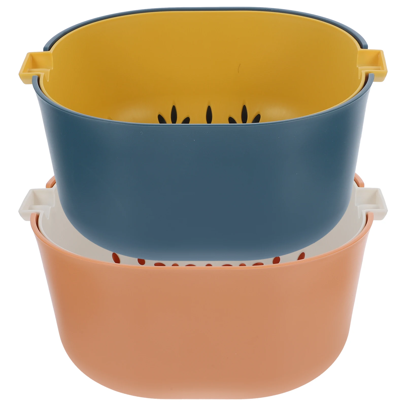 

2 Sets Multi function Storage Drying Basket Vegetable Strainer Kitchen Fruit Draining Wear Resistant Compact Practical Portable