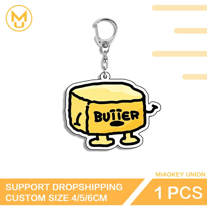 Cute Cartoon Food Keychain Creative Snack Charm Acrylic Keyring Bag Ornament Wallet Decoration Gift Accessories For Friend