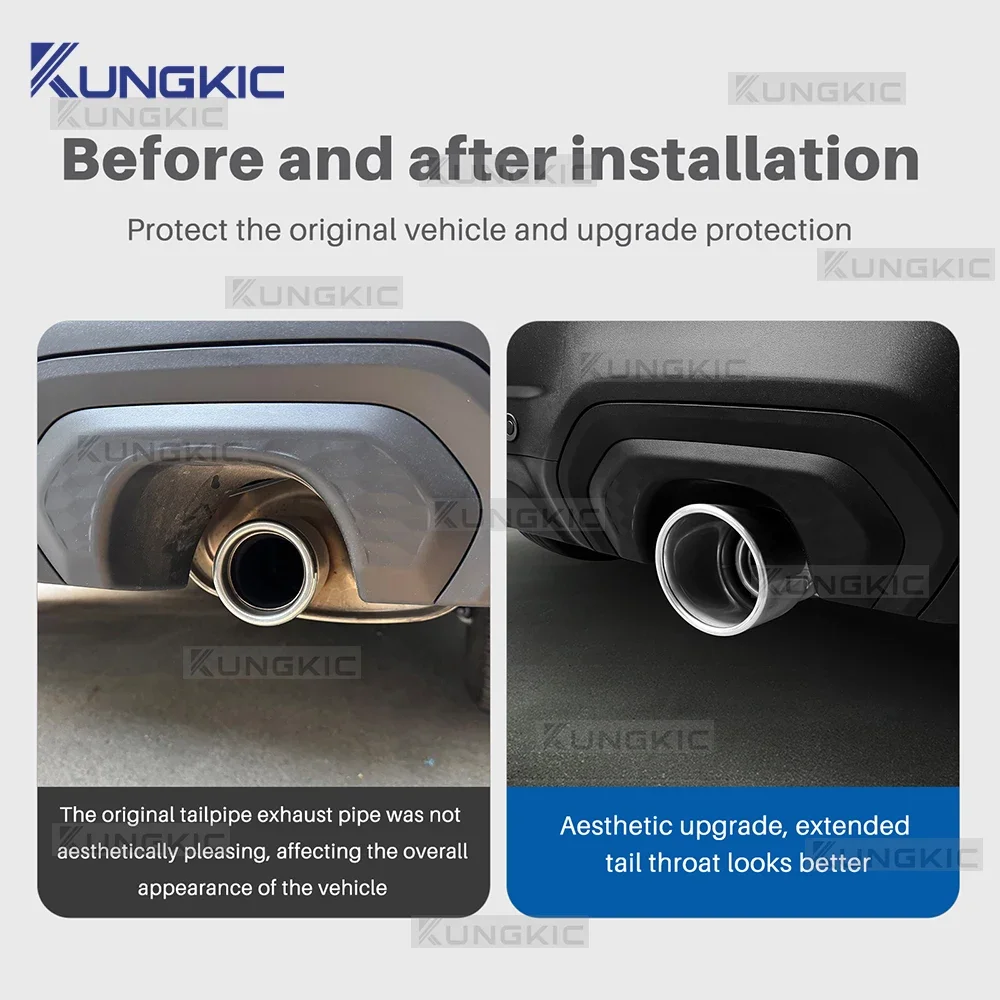 

For Subaru Forester Car Exhaust Extension Pipe 2025 2026 2027 Stainless Steel Exhaust Pipe Clamp Tail Throat Tip Accessories