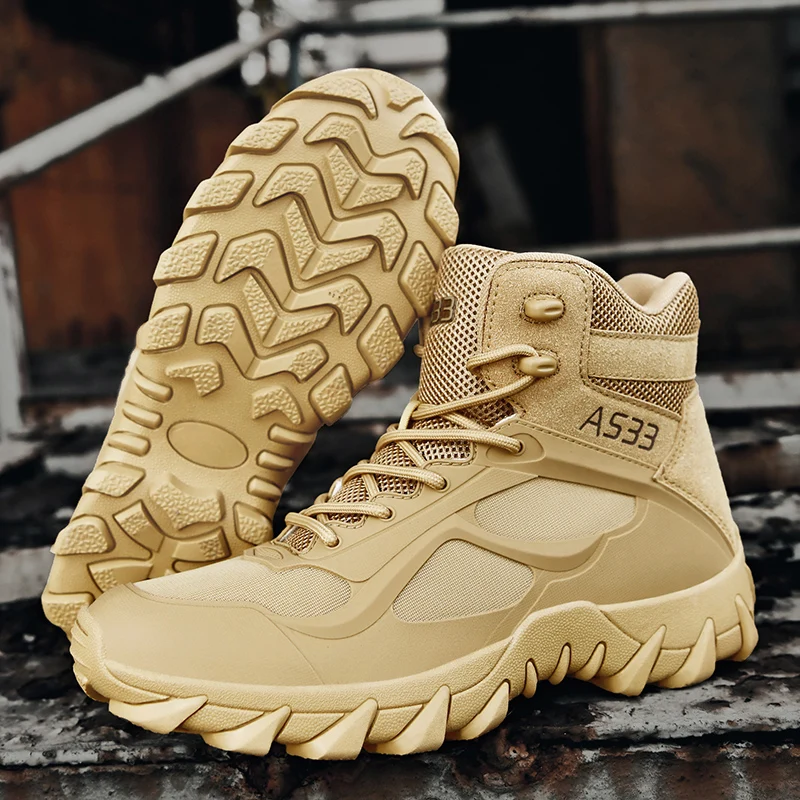Men Army Boots Ultrallight Desert Boot Safety Work Anti-Slip Male Outdoor Ankle Lace Up Breathable High Quality Tactical Boots