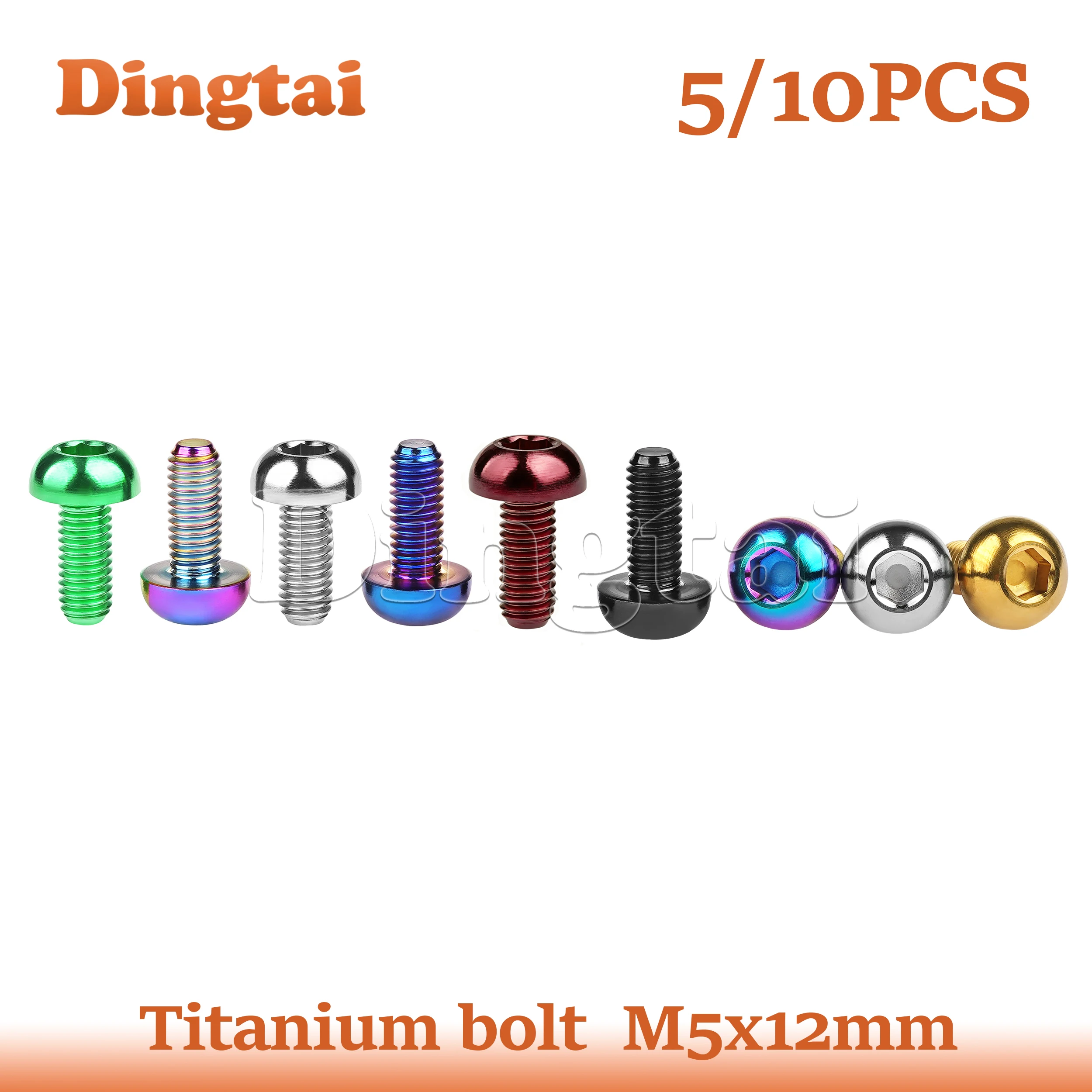 Dingtai Titanium Bolt 5/10PCS M5x12mm   Bicycle Head Cage Kettle Screw