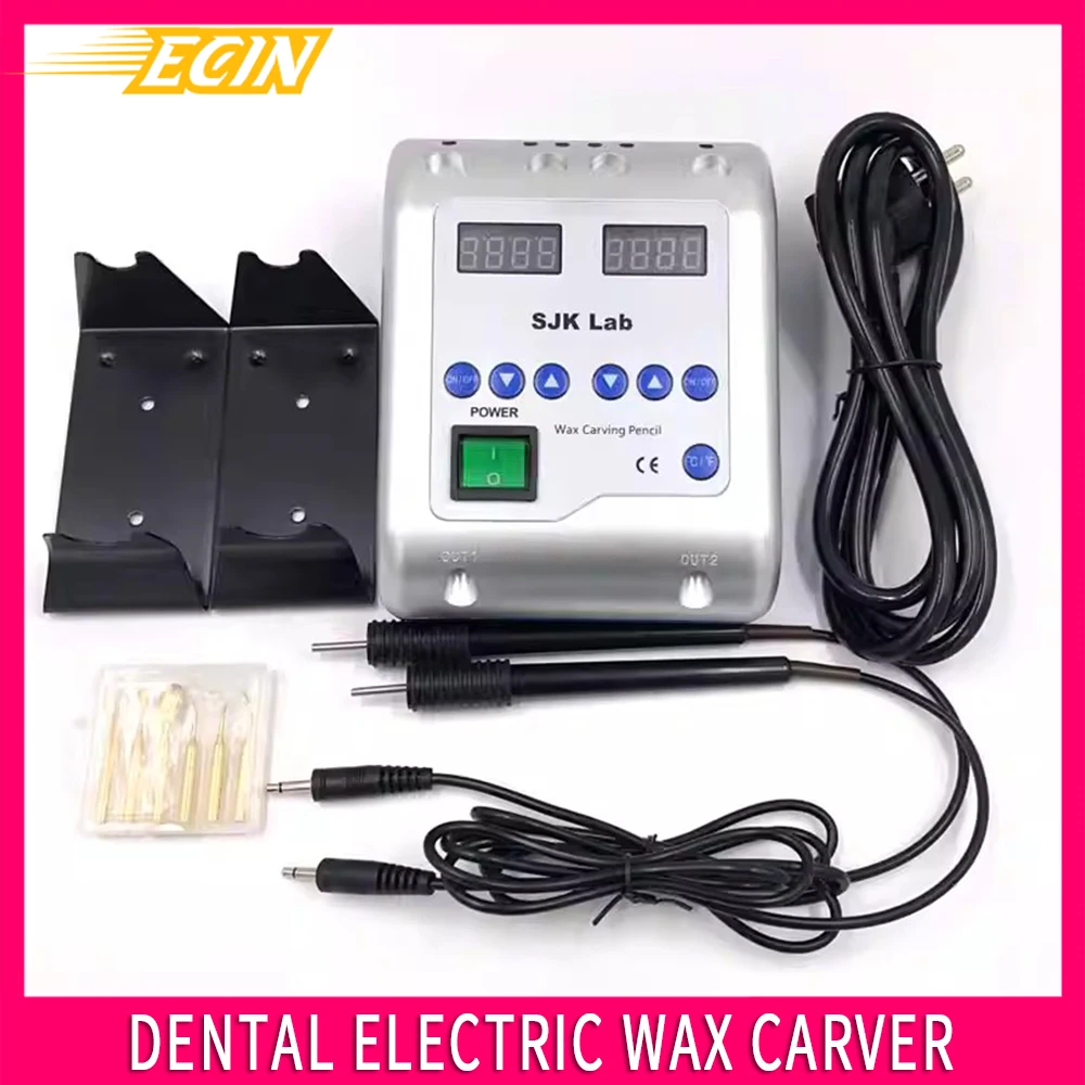 

SJK Dental Electric Wax Carving Double Pen With 6 Wax Tips Carving Molding Wax Lab Equipment Dentistry Instrument Tools