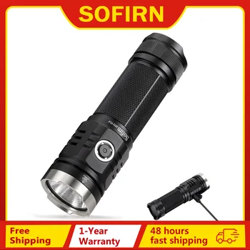 Sofirn-USB C Tocha Tática Recarregável, Poderosa Lanterna LED com Indicador de Energia, SP33V3.0, 26650 Luz, XHP50.2, 3500lm