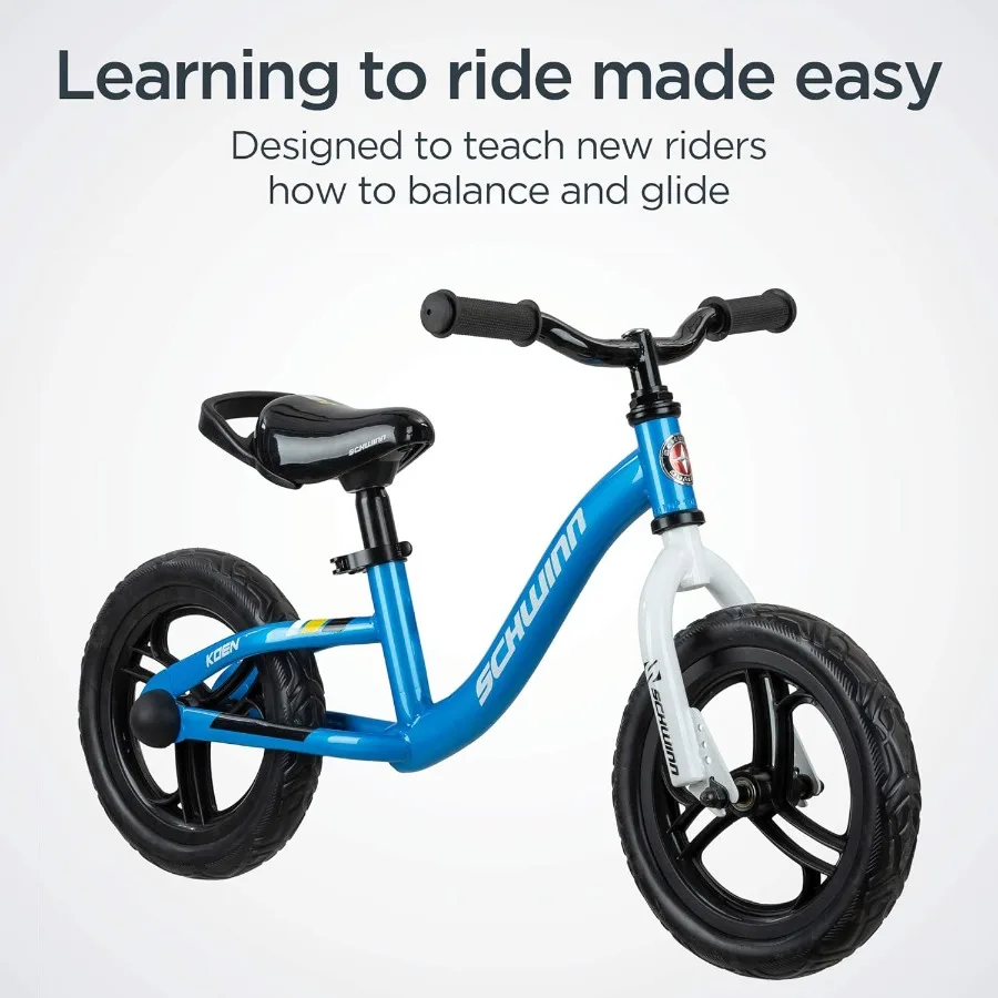 Balance Bike, 12-18 Inch Bike for Kids Ages 2-13, Black, Blue, Red, Teal, Pink or Purple, SmartStart Ergonomic Design, Adjustabl