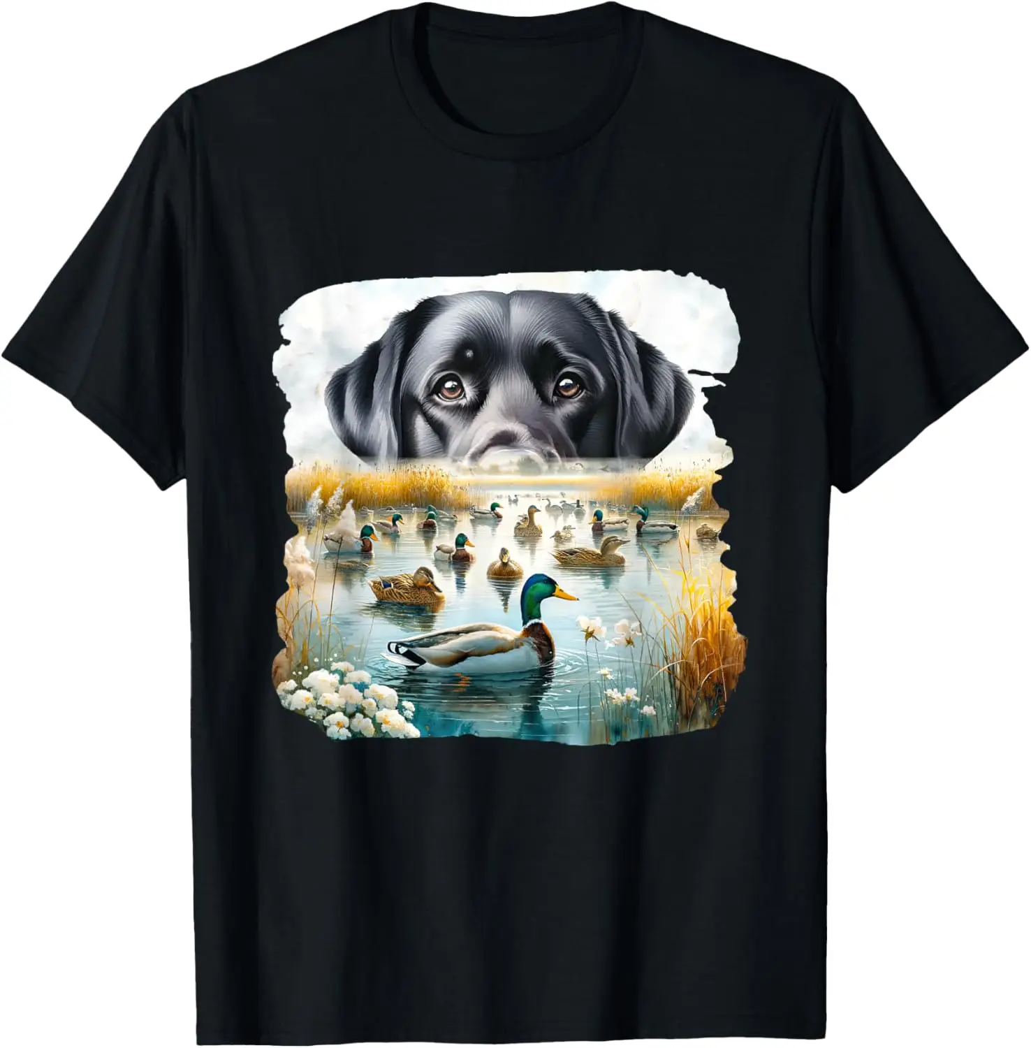 Labrador Retriever Dog Dogs US Flag Duck Hunter T-Shirt