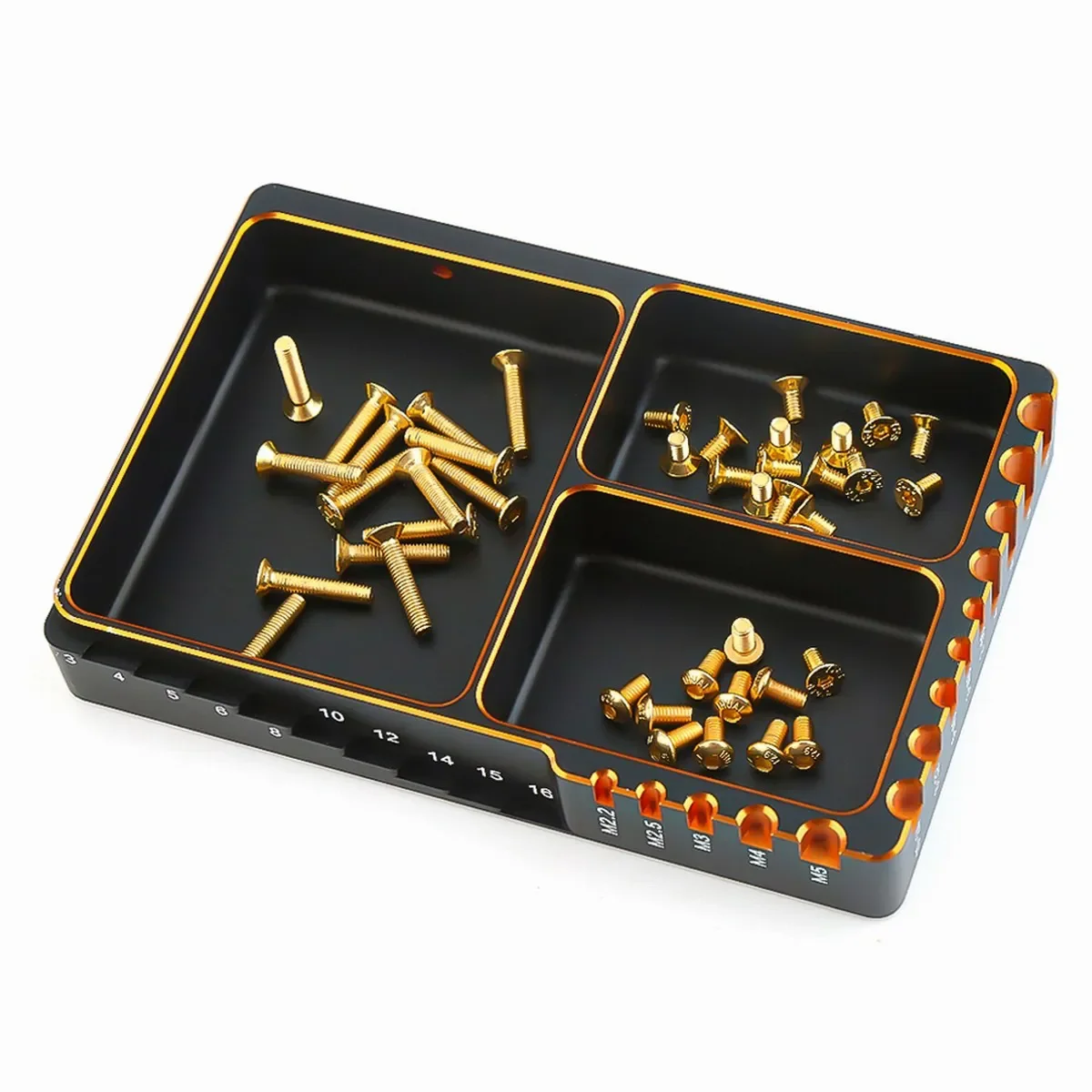 Alloy Material Mobile Repair Box Screw Storage Measuring Tool Screw Mat Tray Bolts Nuts Screw Storage for RC Car Boat Drone
