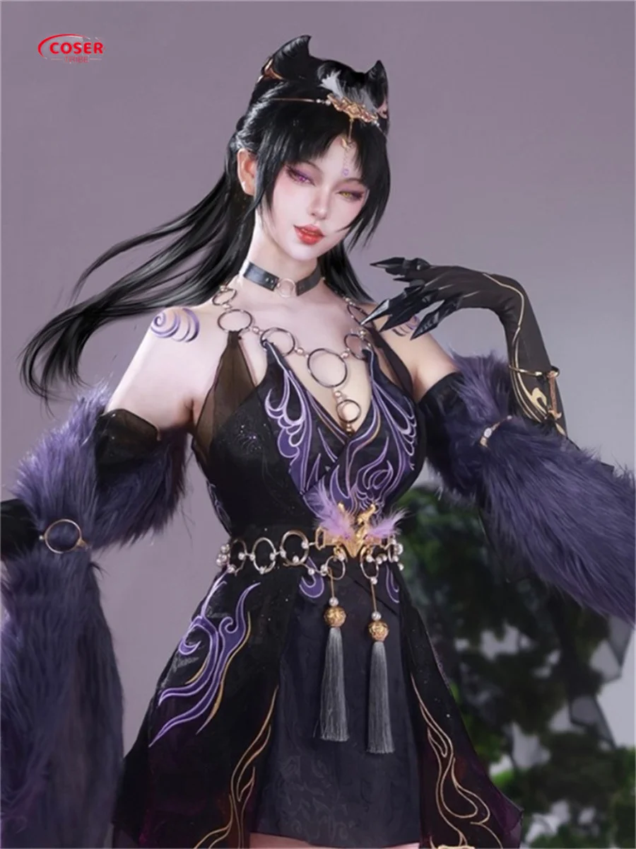 COSER TRIBE Anime Game Akuma  Valorant Jade Ceremonial Dress exquisite sexy Halloween Carnival Role CosPlay Costume Complete Set