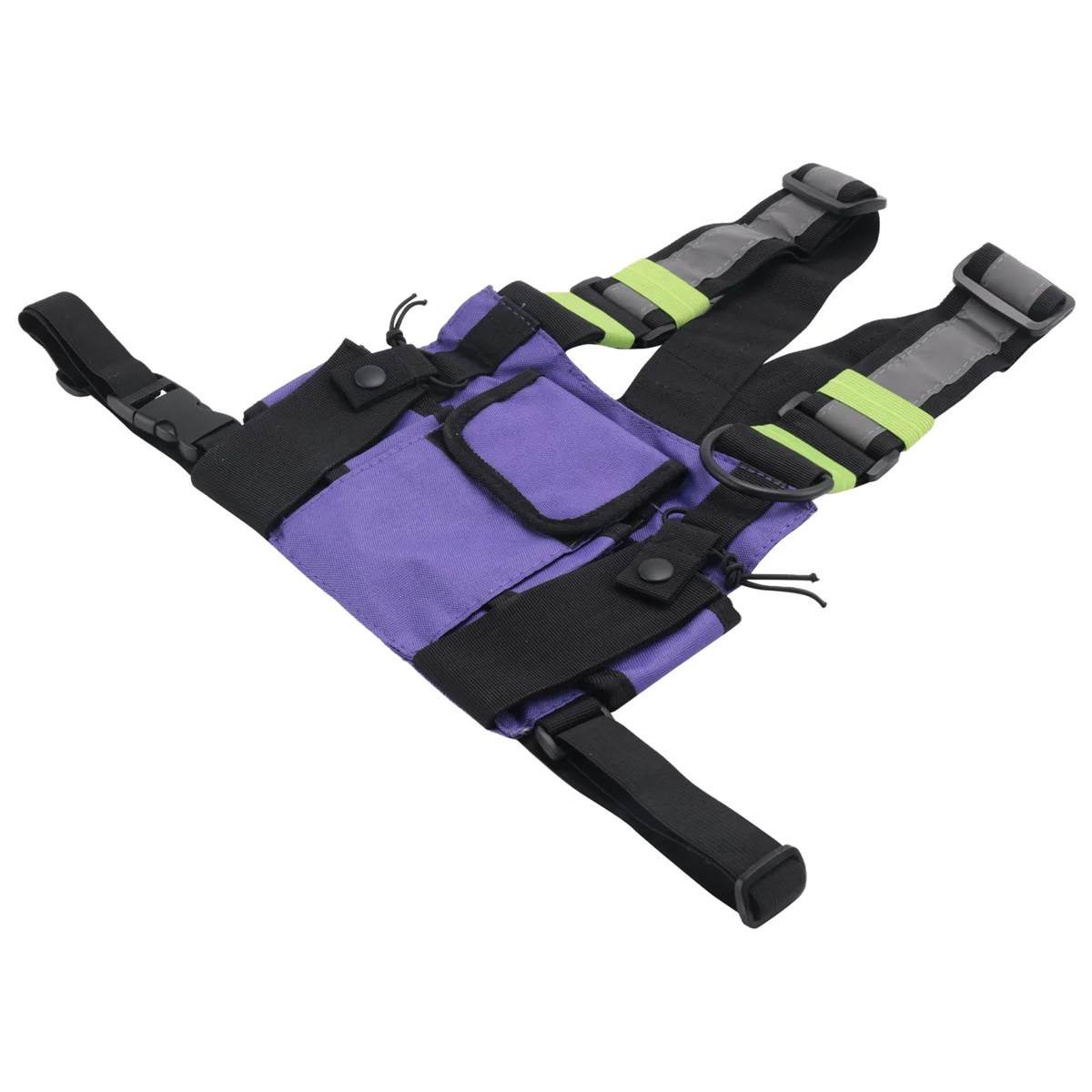 MARQ 워키 토키 더블 가슴 가방 라디오 반사 가슴 하네스 홀더 가방 조끼 장비 워키 토키 프론트 팩 파우치 케이스 C